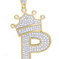 0.50 CTW Real Diamond Initial "P" Crown Pendant CustomDiamJewel