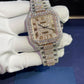 Rose White Fully Iced Out Roman Dial Hip Hop Cartier Automatic Swiss Movement Watch customdiamjewel