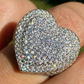 Heart Shape Round Cut Diamond Iced Ring  customdiamjewel   