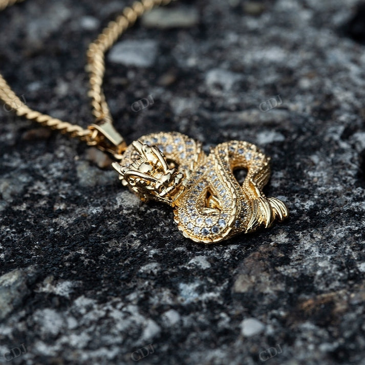 Gold Plated Moissanite Diamond Snake Pendant hip hop jewelry CustomDiamJewel
