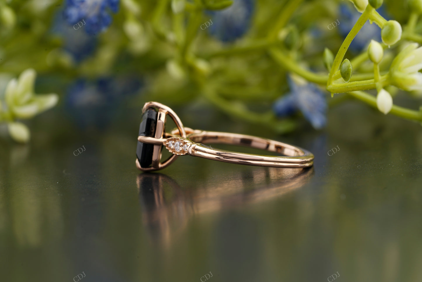 Black Emerald Moissanite Diamond Ring customdiamjewel