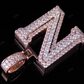 1.5CTW Solid Gold Real Diamond initial 'N' Letter Pendant CustomDiamJewel