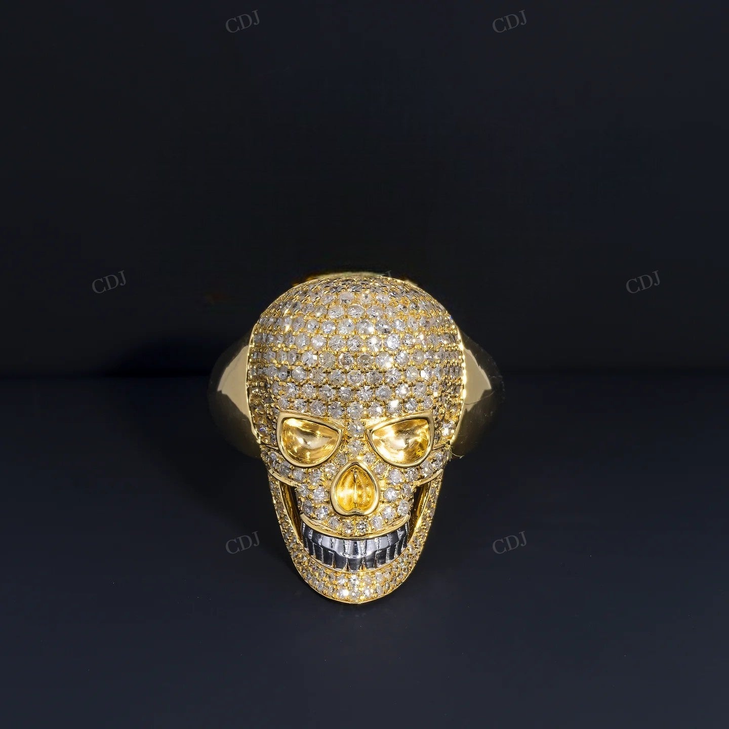 Sterling Silver Moissanite Skull Ring Hip Hop Ring customdiamjewel