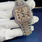 Rose White Fully Iced Out Roman Dial Hip Hop Cartier Automatic Swiss Movement Watch customdiamjewel