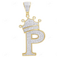 0.50 CTW Real Diamond Initial "P" Crown Pendant CustomDiamJewel