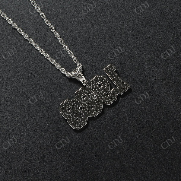 Hip Hop Moissanite Custom Number Letter Pendant  CustomDiamJewel   