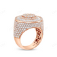 18kt Yellow Gold Circle Halo Baguette Diamond Moissanite Ring hip hop jewelry CustomDiamJewel