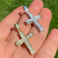 1" Iced Diamond Cross Pendant  customdiamjewel   