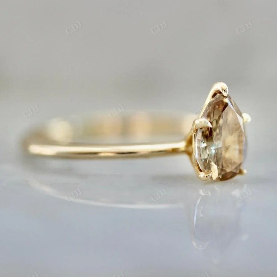 Canary Yellow Pear Cut Moissanite Bridal Ring customdiamjewel