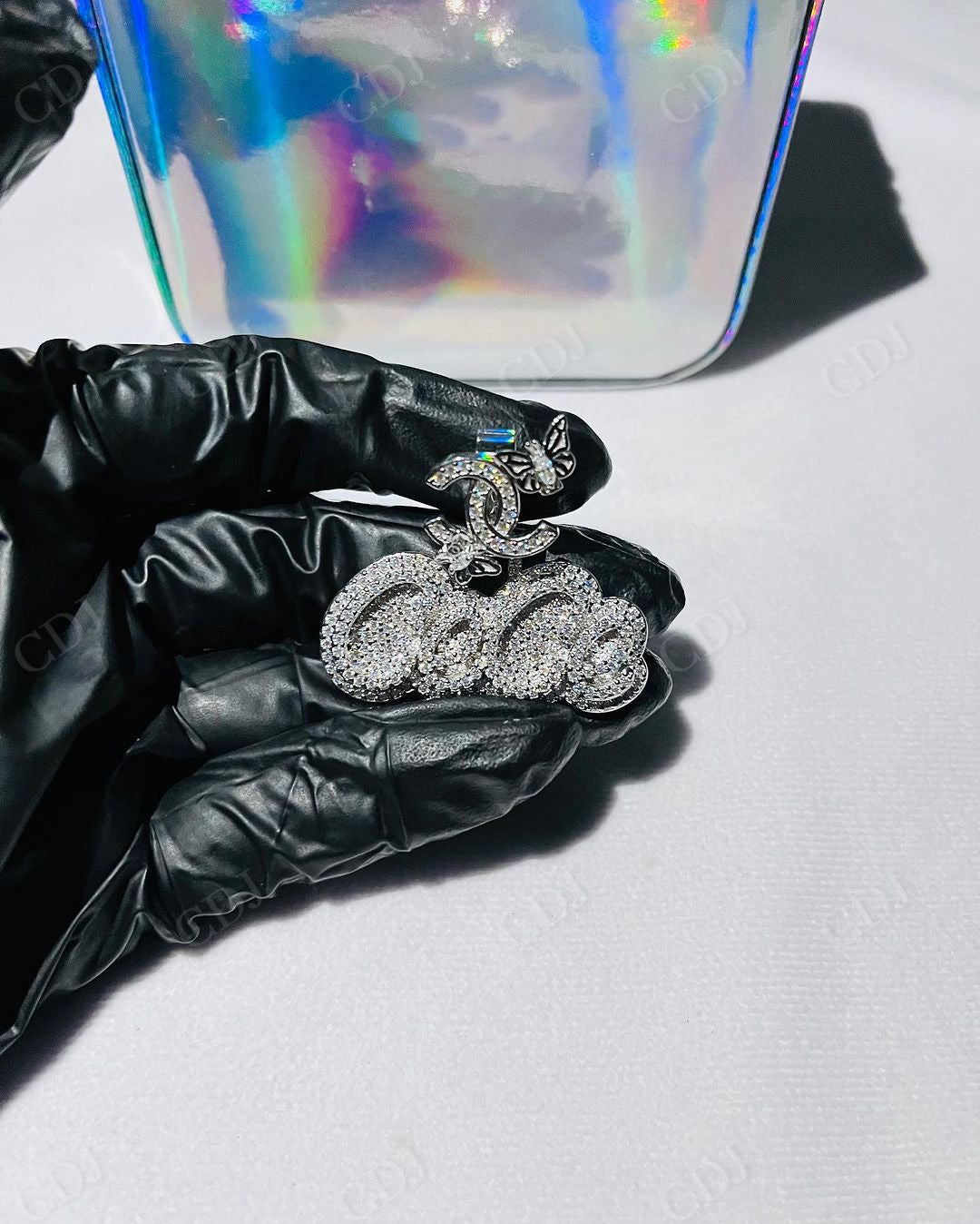 Sterling Silver Baguette Diamond VVS Gold Plated Pendant hip hop jewelry CustomDiamJewel   