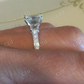 Emerald 3 Stone Moissanite Engagement Ring  customdiamjewel   