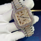 Rose White Fully Iced Out Roman Dial Hip Hop Cartier Automatic Swiss Movement Watch customdiamjewel