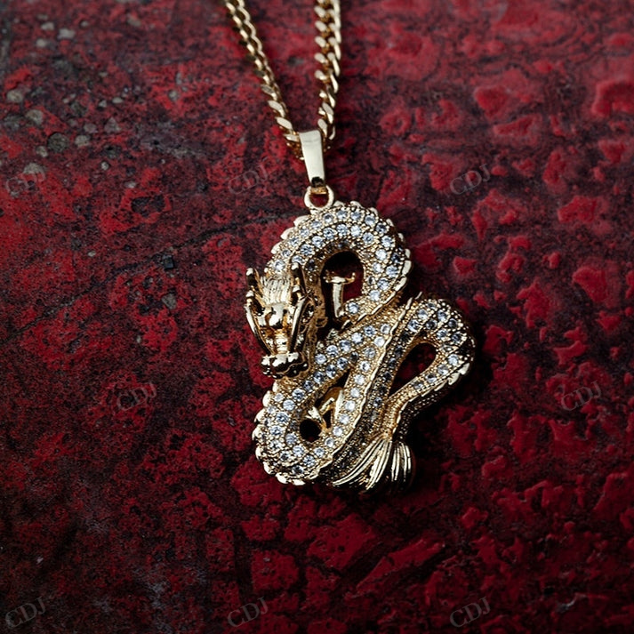 Gold Plated Moissanite Diamond Snake Pendant hip hop jewelry CustomDiamJewel