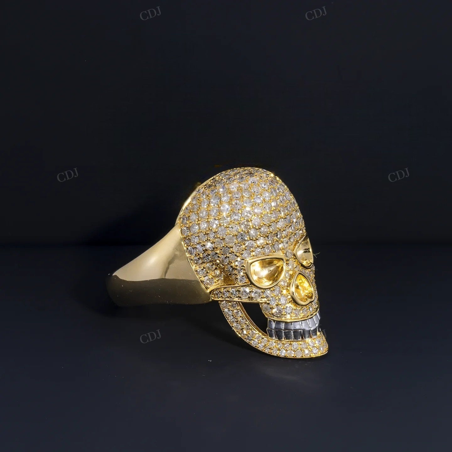 Sterling Silver Moissanite Skull Ring Hip Hop Ring customdiamjewel