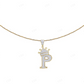 0.50 CTW Real Diamond Initial "P" Crown Pendant CustomDiamJewel