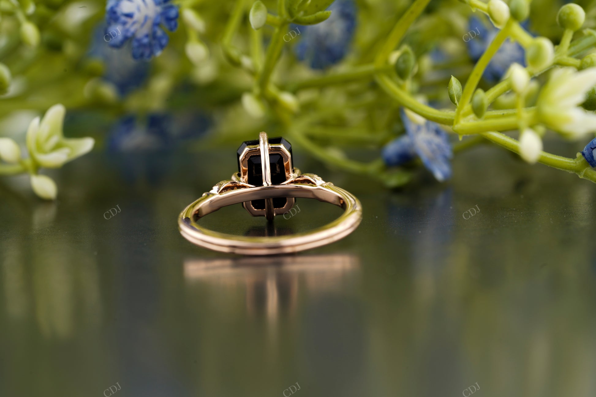 Black Emerald Moissanite Diamond Ring customdiamjewel