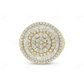 18kt Yellow Gold Circle Halo Baguette Diamond Moissanite Ring hip hop jewelry CustomDiamJewel