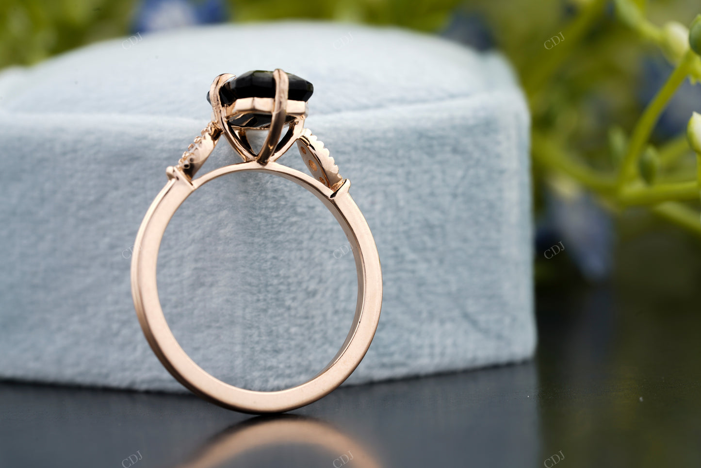 Black Emerald Moissanite Diamond Ring customdiamjewel