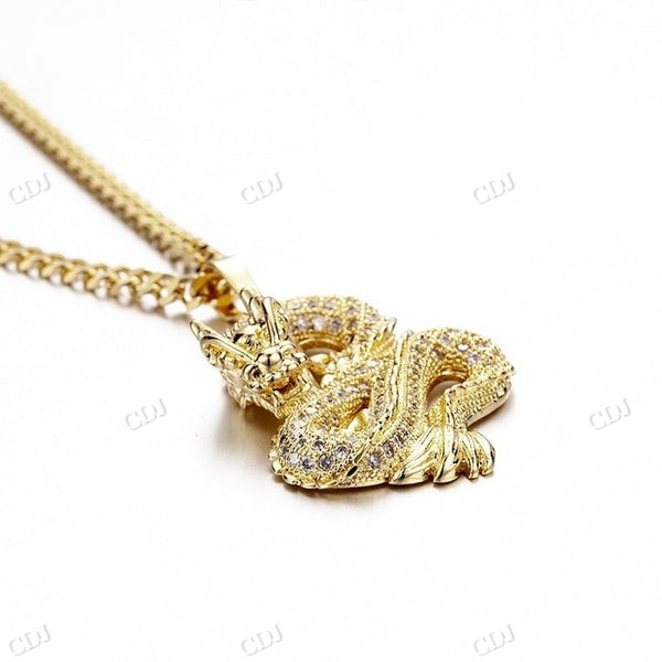 Gold Plated Moissanite Diamond Snake Pendant hip hop jewelry CustomDiamJewel