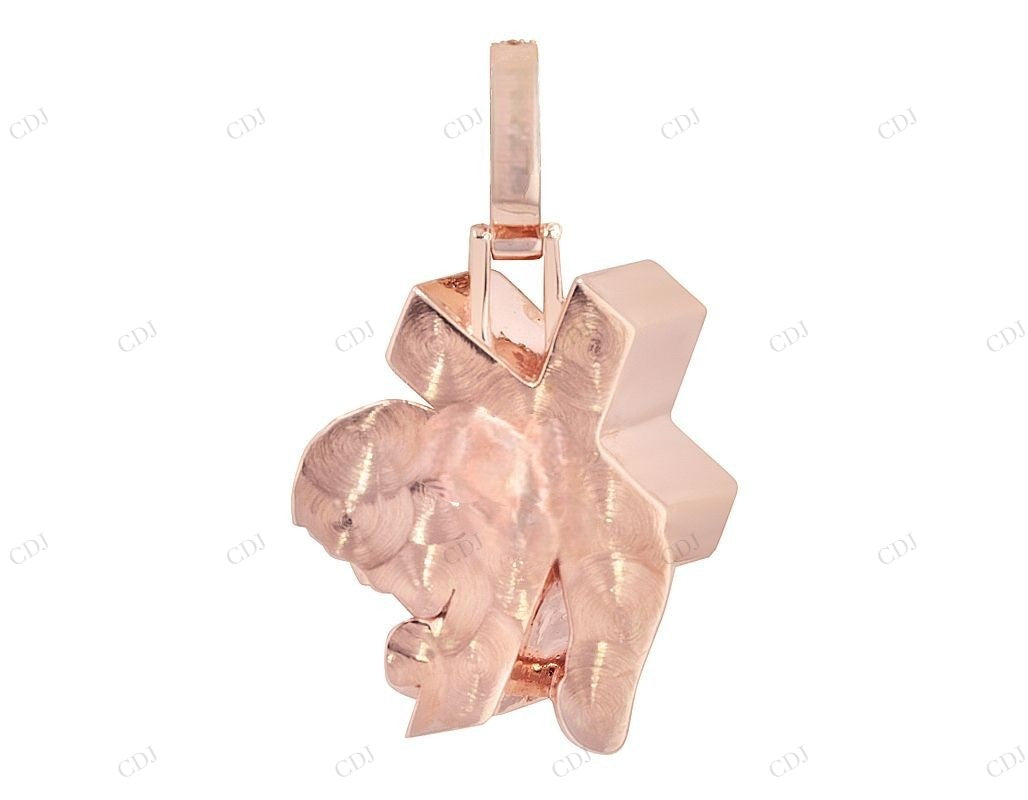 10K Gold Lab Grown Diamond Jesus Carrying Cross Pendant Hip Hop Pendent CustomDiamJewel