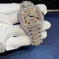 Rose White Fully Iced Out Roman Dial Hip Hop Cartier Automatic Swiss Movement Watch customdiamjewel