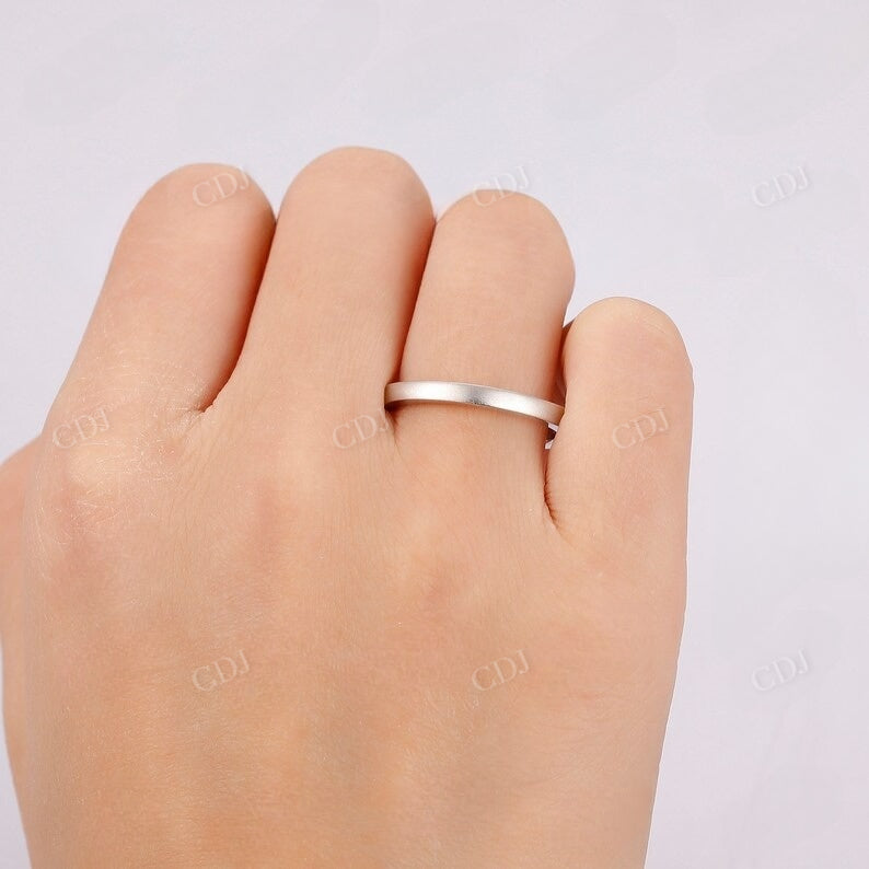 2.20mm Solid 14k White Gold Matte Finish Wedding Band  customdiamjewel   