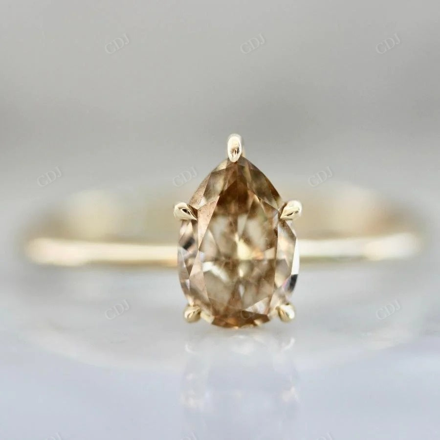 Canary Yellow Pear Cut Moissanite Bridal Ring customdiamjewel