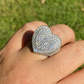 Heart Shape Round Cut Diamond Iced Ring  customdiamjewel   