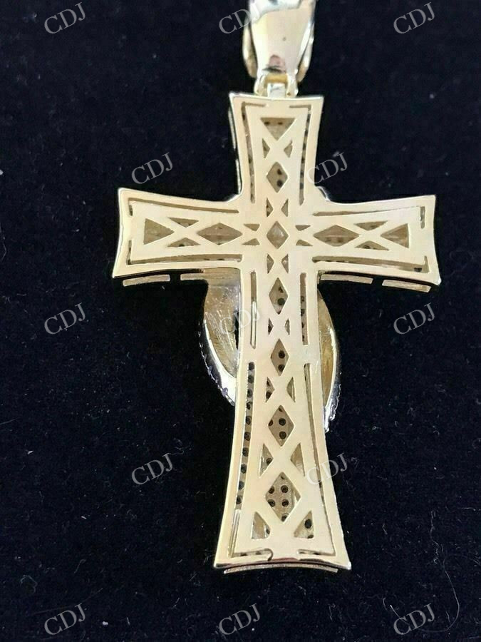 Round Diamond Cross Crucifix Pendant  customdiamjewel   