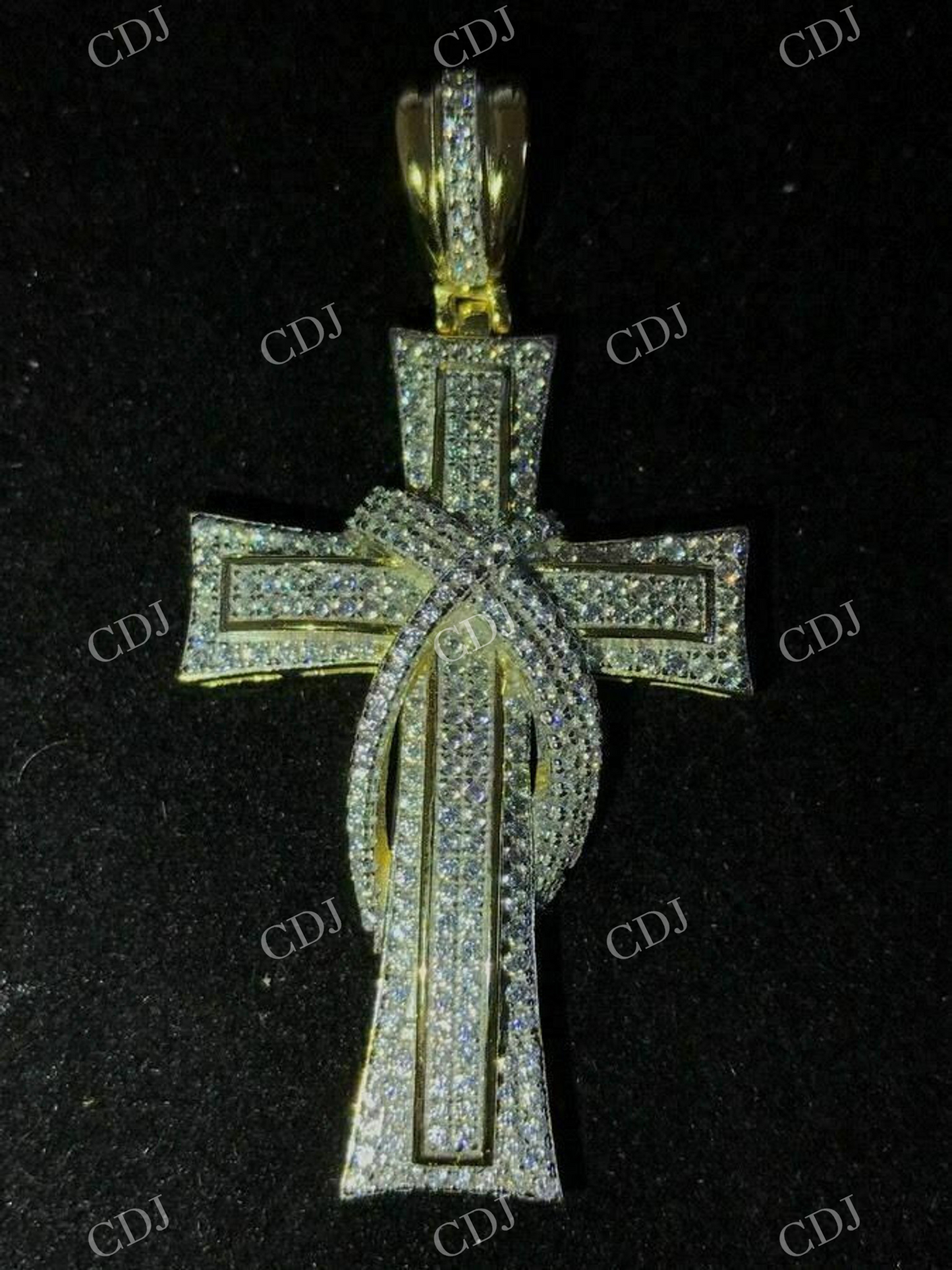 Round Diamond Cross Crucifix Pendant  customdiamjewel   