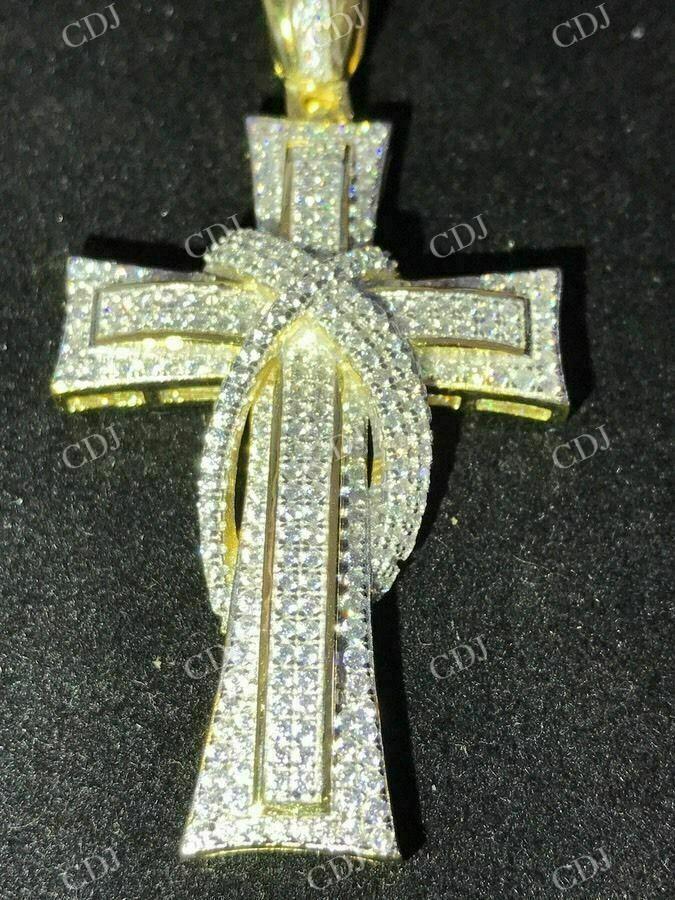 Round Diamond Cross Crucifix Pendant  customdiamjewel   