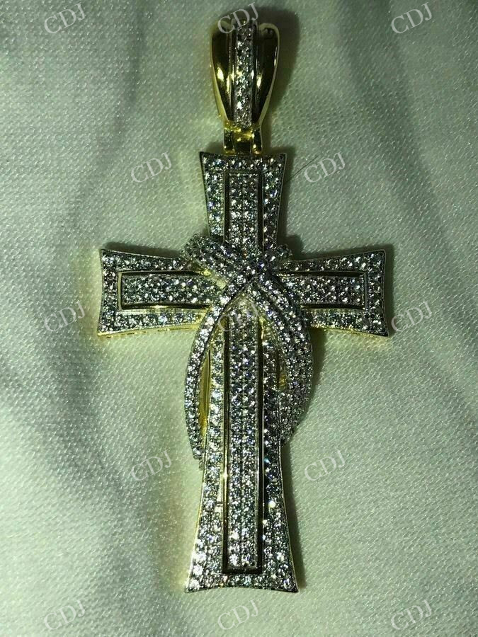 Round Diamond Cross Crucifix Pendant  customdiamjewel   