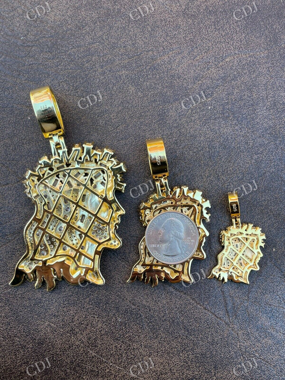 Jesus Piece Baguette Diamond Iced Pendant  customdiamjewel   