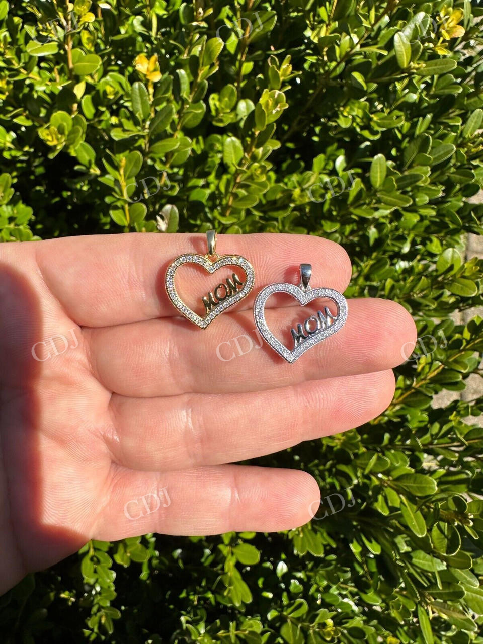 Iced Mom Heart Shape Diamond Pendant  customdiamjewel   