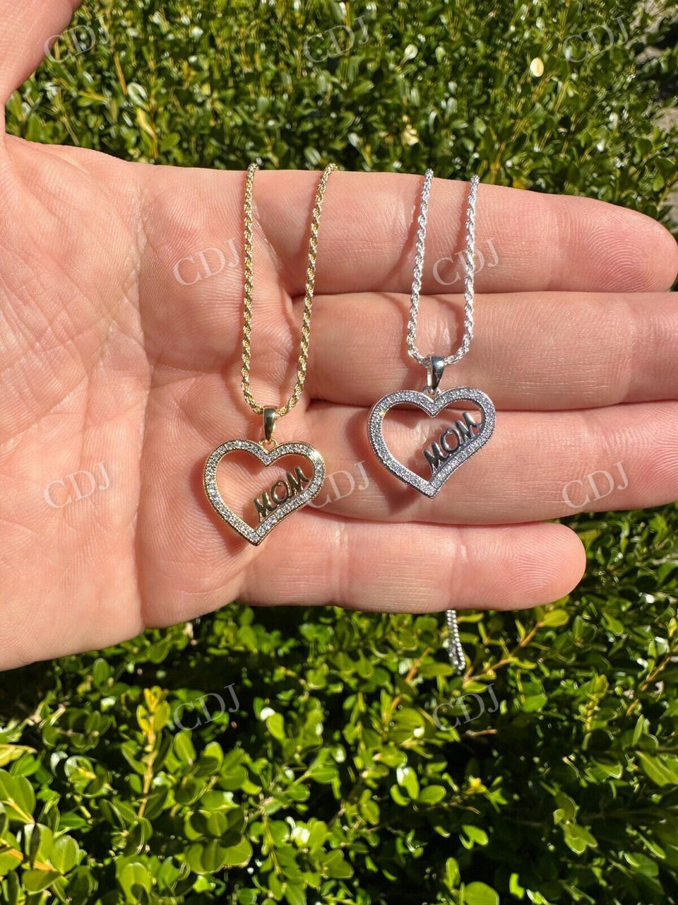 Iced Mom Heart Shape Diamond Pendant  customdiamjewel   