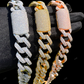 18K Yellow Rose White gold Plated Cuban Link Chain CustomDiamJewel