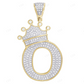 10K Gold 1.7" Custom Natural Diamond O Letter Pendant CustomDiamJewel