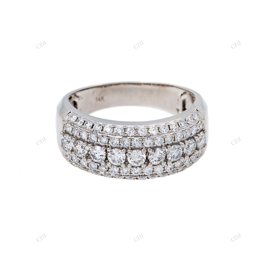 Pave Set Moissanite Wide Band Unisex Ring hip hop jewelry customdiamjewel