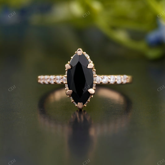 Black Marquise Moissanite Diamond Ring customdiamjewel