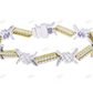 Two Tone Silver Moissanite Barbed Wire Thorn Bracelet