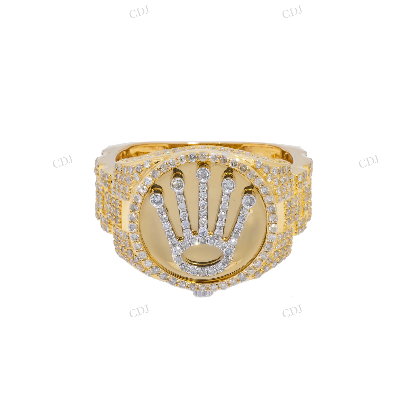 925 Sterling Silver Moissanite Crown Ring Hip Hop Ring customdiamjewel