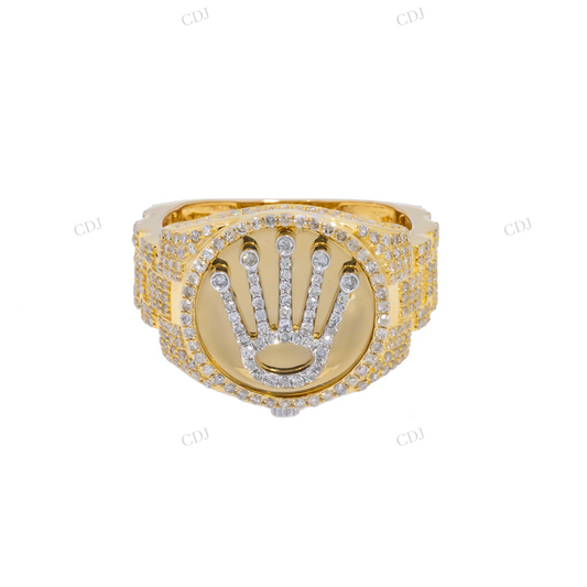 925 Sterling Silver Moissanite Crown Ring Hip Hop Ring customdiamjewel