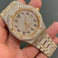 VVS Moissanite Rose Gold Plated Full Iced Bust Down AP Watch customdiamjewel