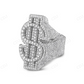 925 Sterling Silver Moissanite Diamond Dollar Sign Ring hip hop jewelry CustomDiamJewel