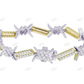 Two Tone Silver Moissanite Barbed Wire Thorn Bracelet