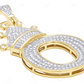 10K Gold 1.7" Custom Natural Diamond O Letter Pendant CustomDiamJewel