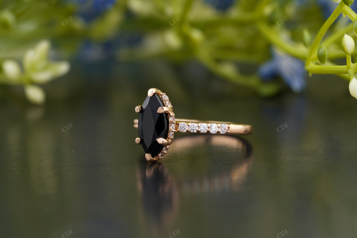 Black Marquise Moissanite Diamond Ring customdiamjewel