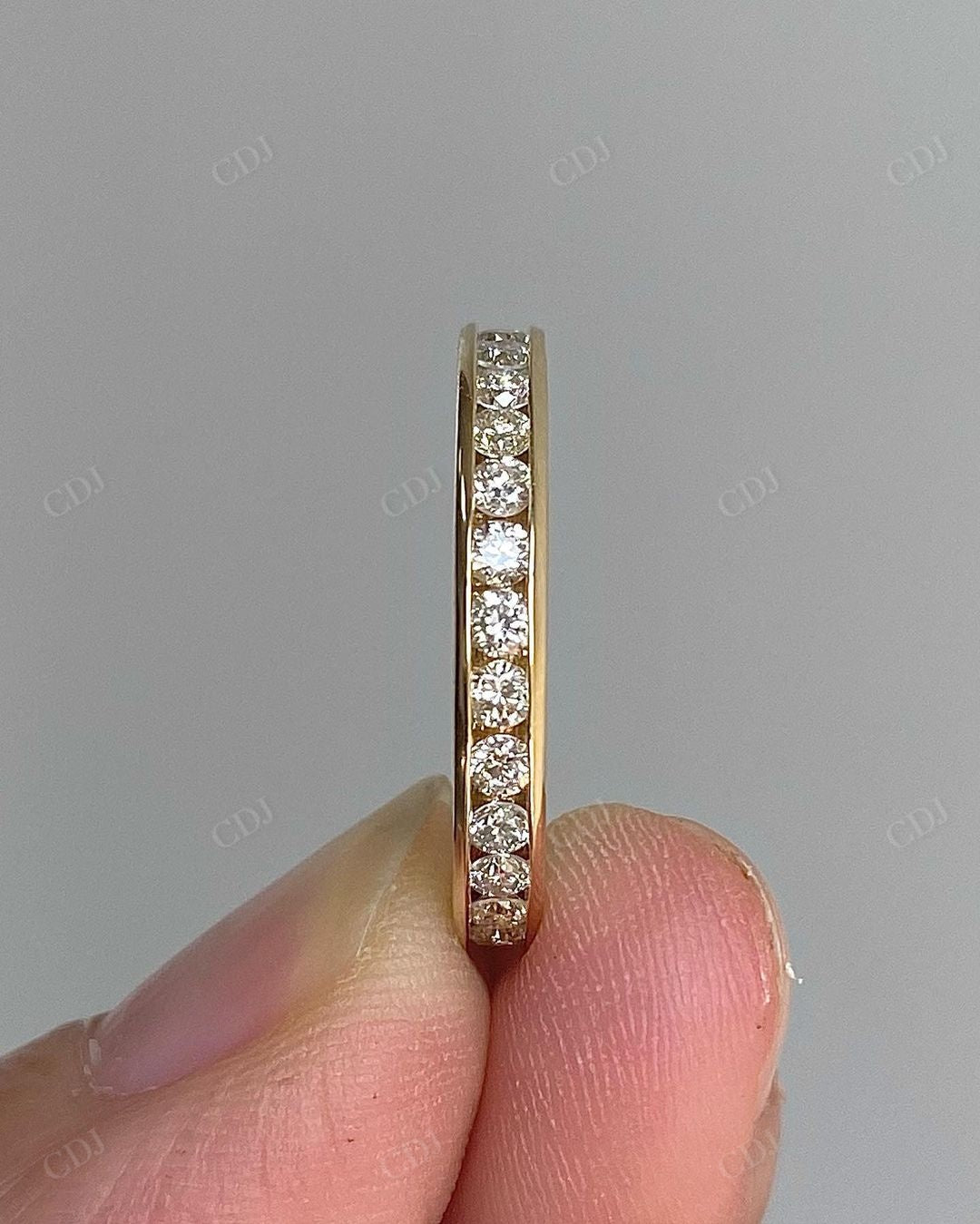 Channel Set Lab Grown Diamond Wedding Band customdiamjewel