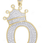 10K Gold 1.7" Custom Natural Diamond O Letter Pendant CustomDiamJewel