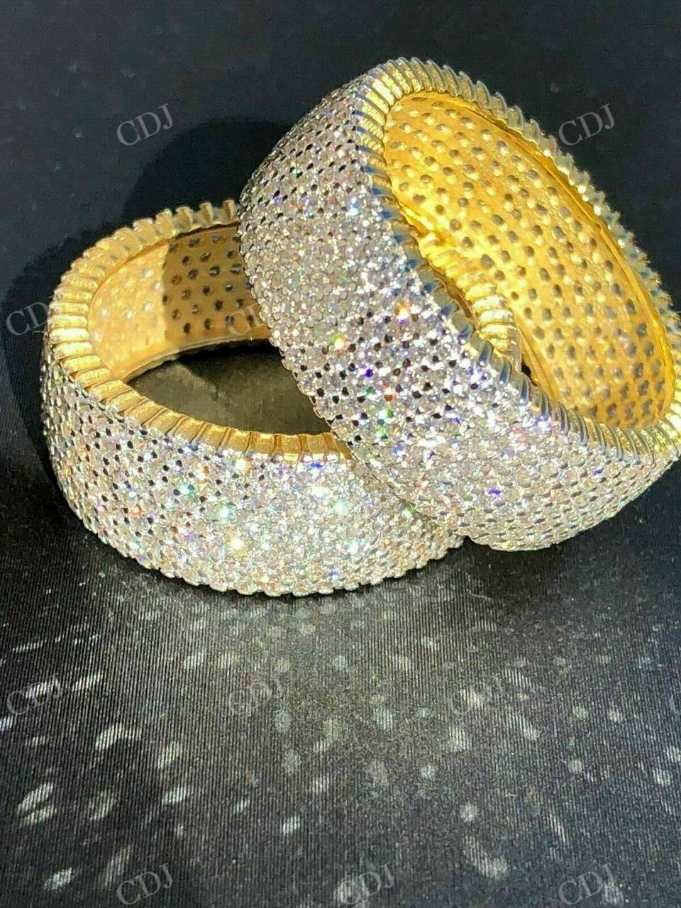 Round Cut Diamond Icy Eternity Wedding Band  customdiamjewel   